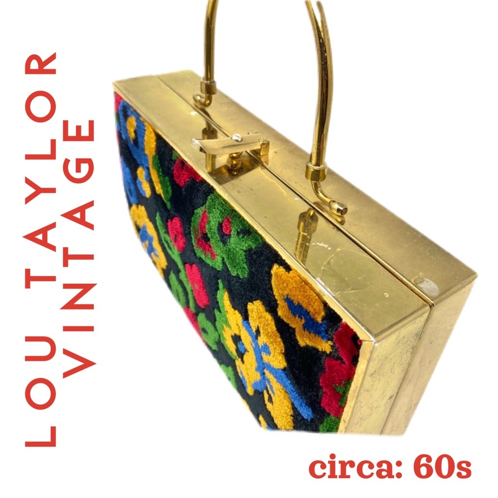 Vintage LOU TAYLOR Chrome Box Bag, circa 60sππ½ - Picture 7 of 12